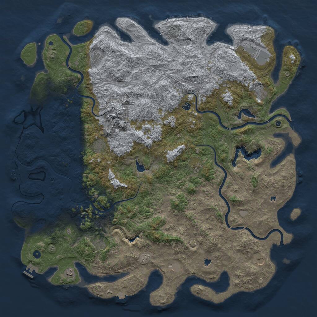 Rust Map: Procedural Map, Size: 6000, Seed: 35728, 17 Monuments