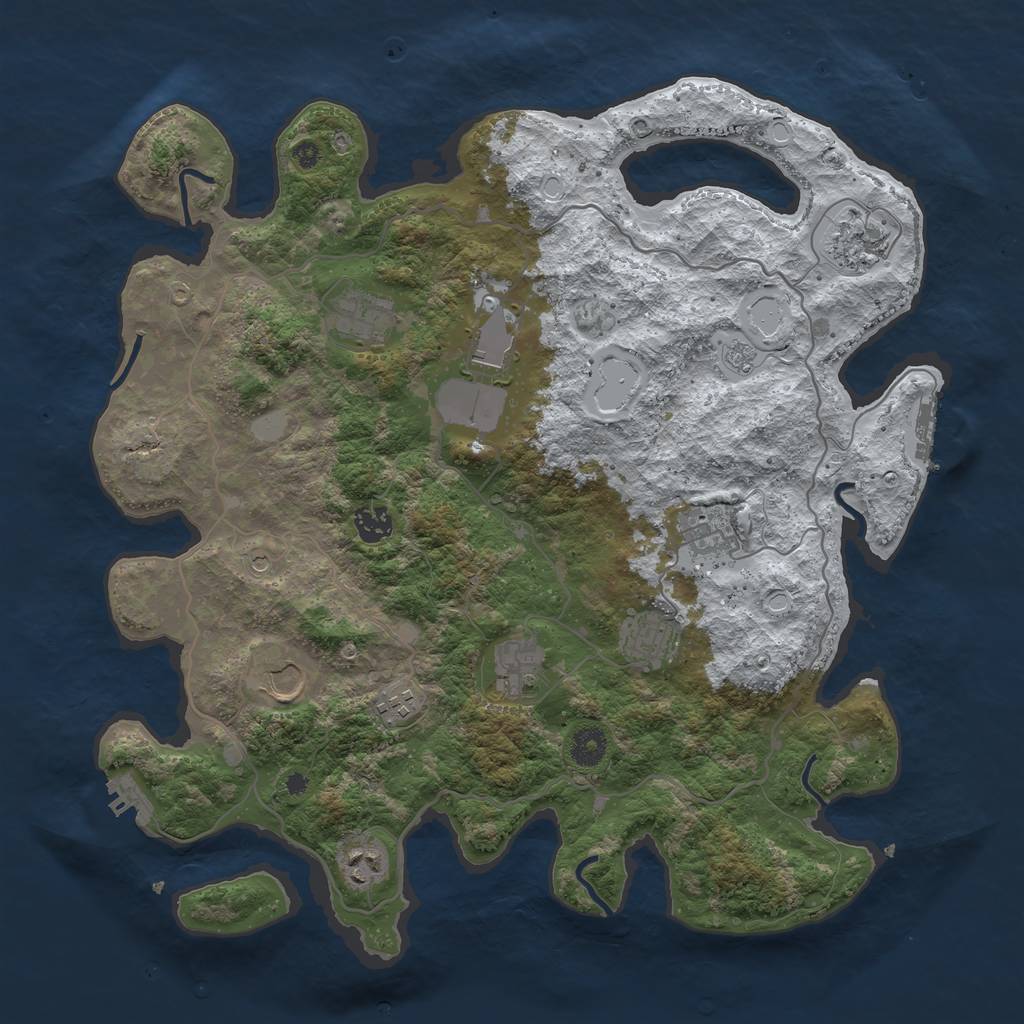 Rust Map: Procedural Map, Size: 4000, Seed: 531182, 19 Monuments