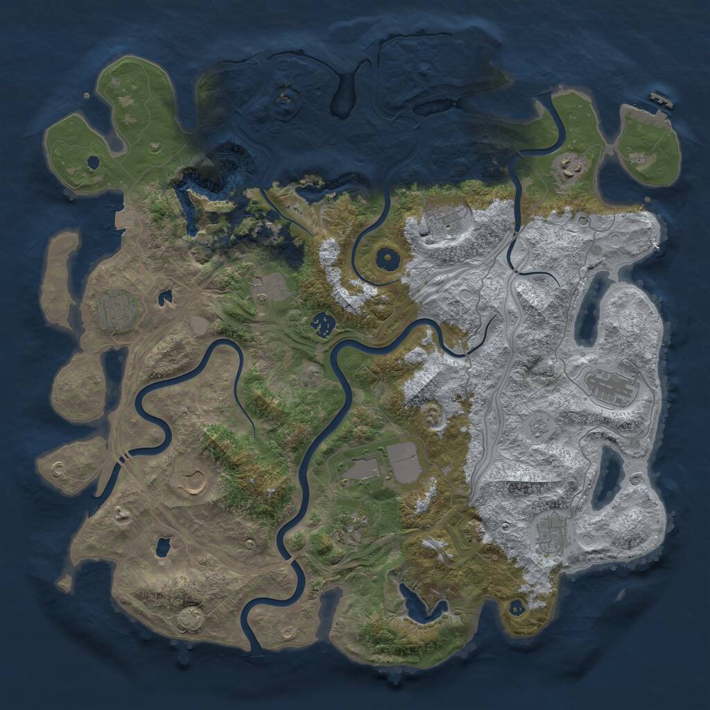 Rust Map: Procedural Map, Size: 4500, Seed: 456754, 17 Monuments