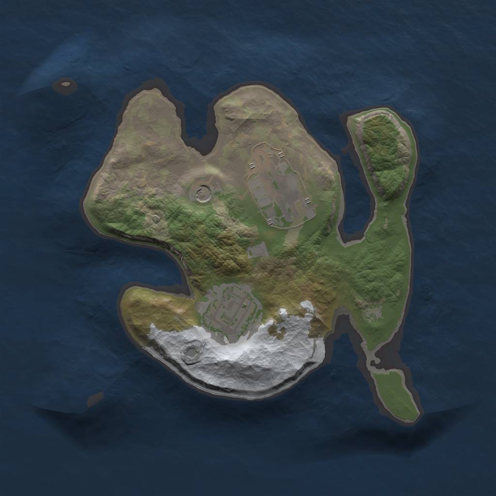 Rust Map: Barren, Size: 1900, Seed: 11111111, 5 Monuments