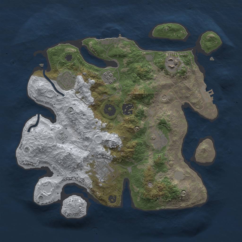 Rust Map: Procedural Map, Size: 3000, Seed: 793198, 15 Monuments