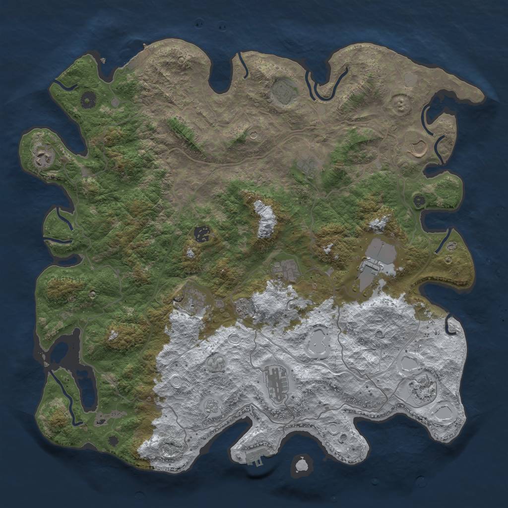 Rust Map: Procedural Map, Size: 4500, Seed: 2204, 20 Monuments