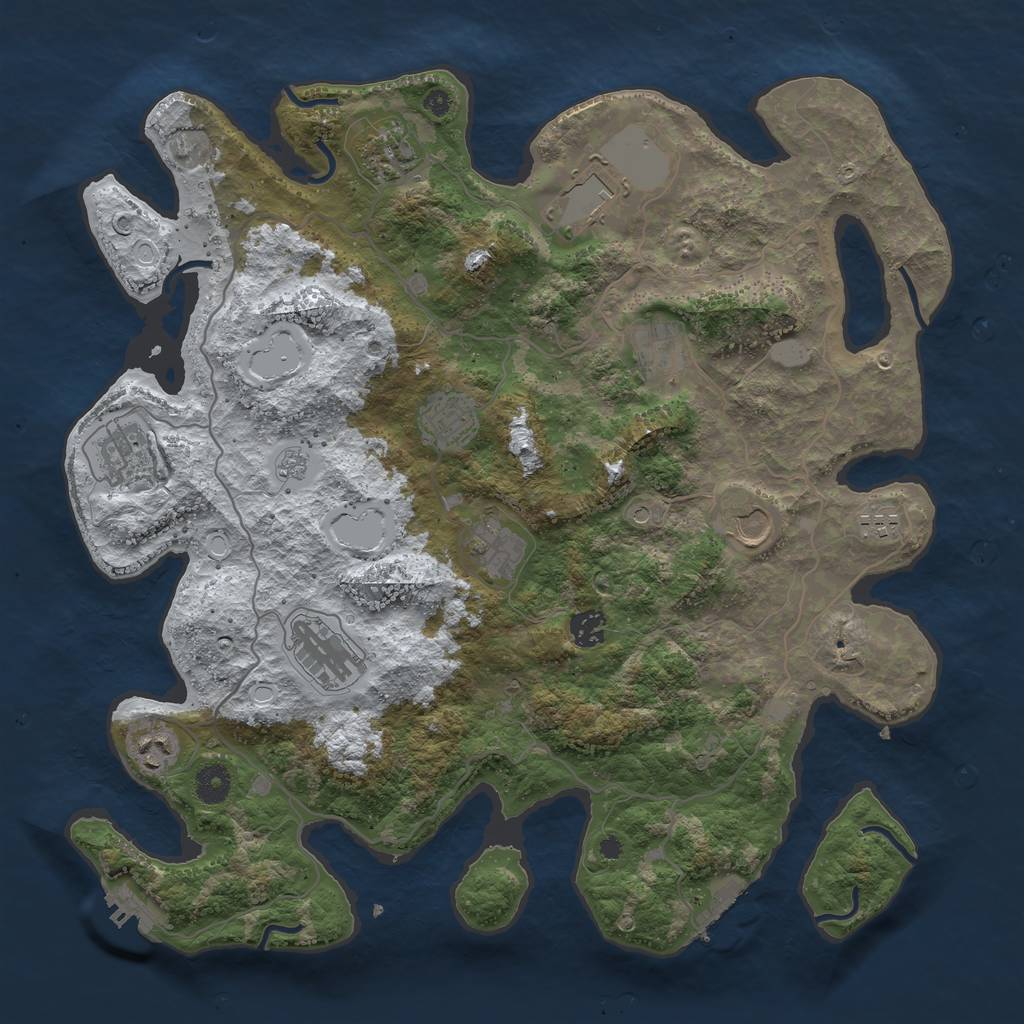 Rust Map: Procedural Map, Size: 4050, Seed: 91906686, 20 Monuments