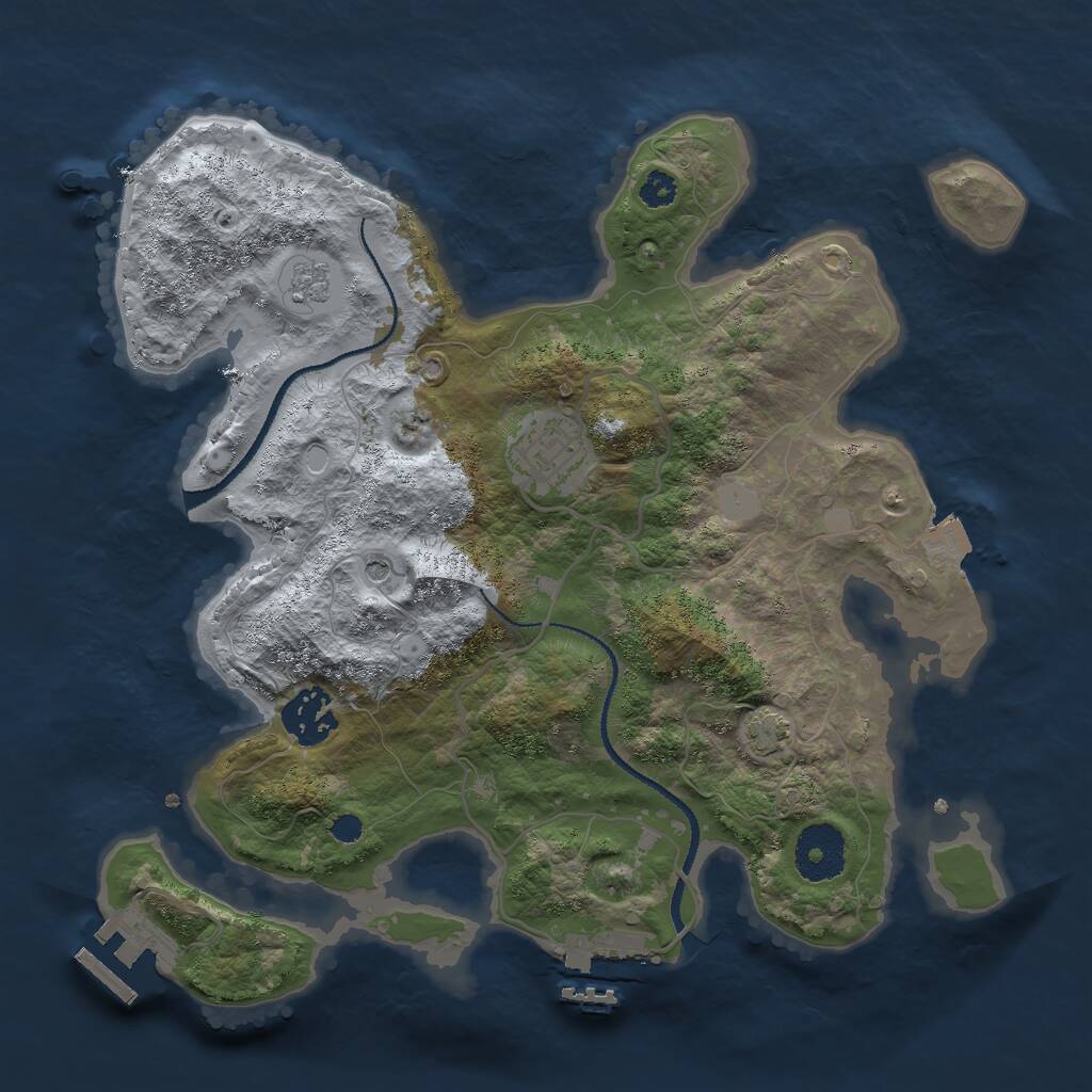 Rust Map: Procedural Map, Size: 3000, Seed: 91137517, 8 Monuments