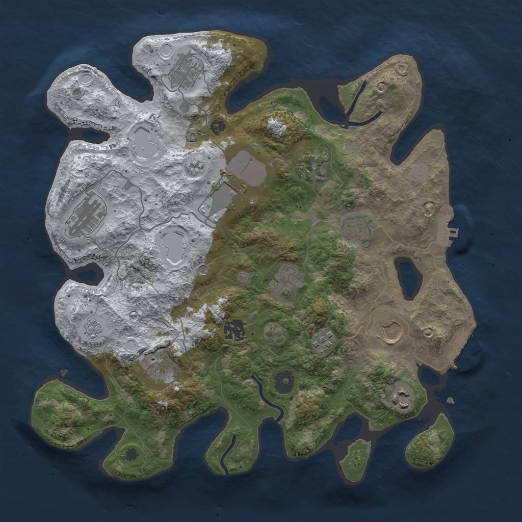 Rust Map: Procedural Map, Size: 3550, Seed: 293740, 20 Monuments