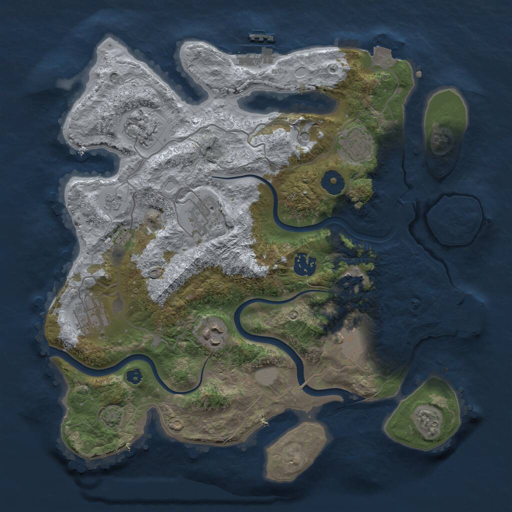 Rust Map: Procedural Map, Size: 3300, Seed: 441122, 14 Monuments