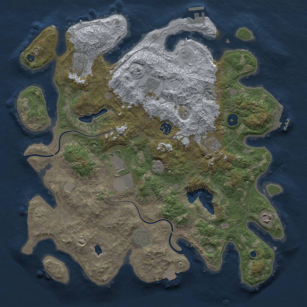 Rust Map: Procedural Map, Size: 4000, Seed: 550555083, 14 Monuments