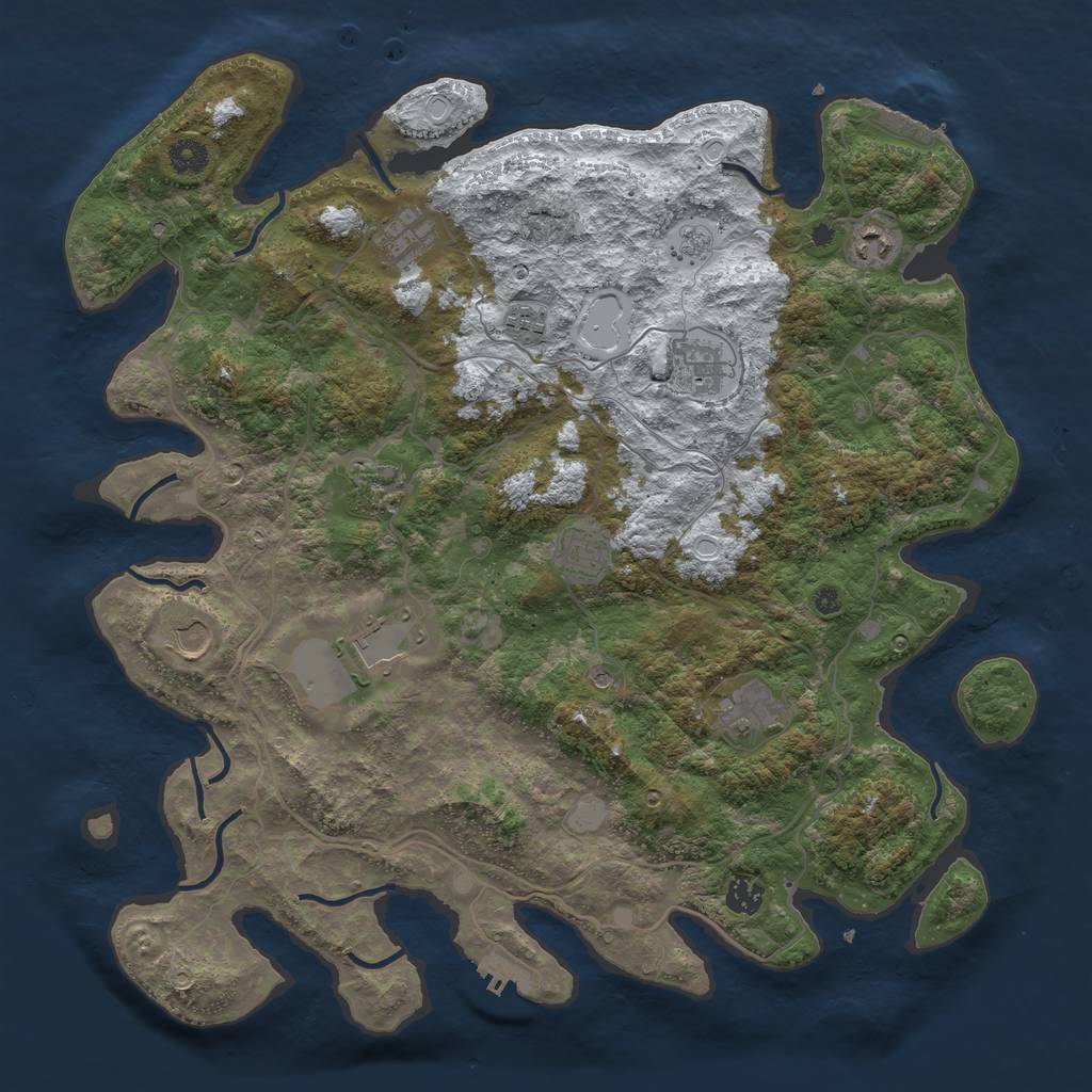 Rust Map: Procedural Map, Size: 4250, Seed: 32018, 19 Monuments