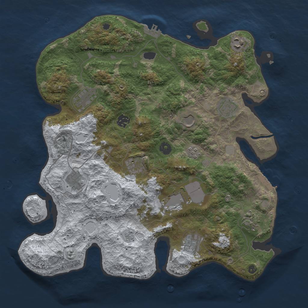 Rust Map: Procedural Map, Size: 3750, Seed: 1614842592, 20 Monuments