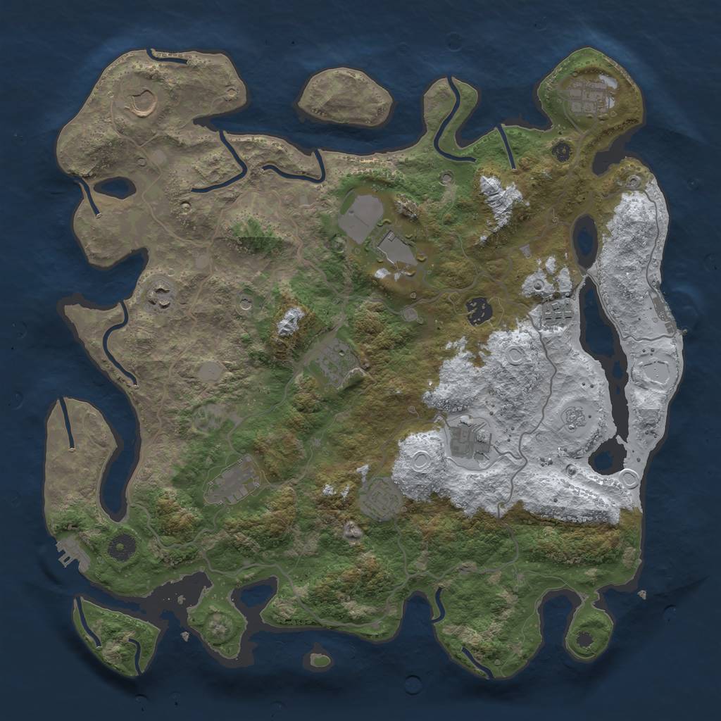 Rust Map: Procedural Map, Size: 4000, Seed: 815759649, 19 Monuments