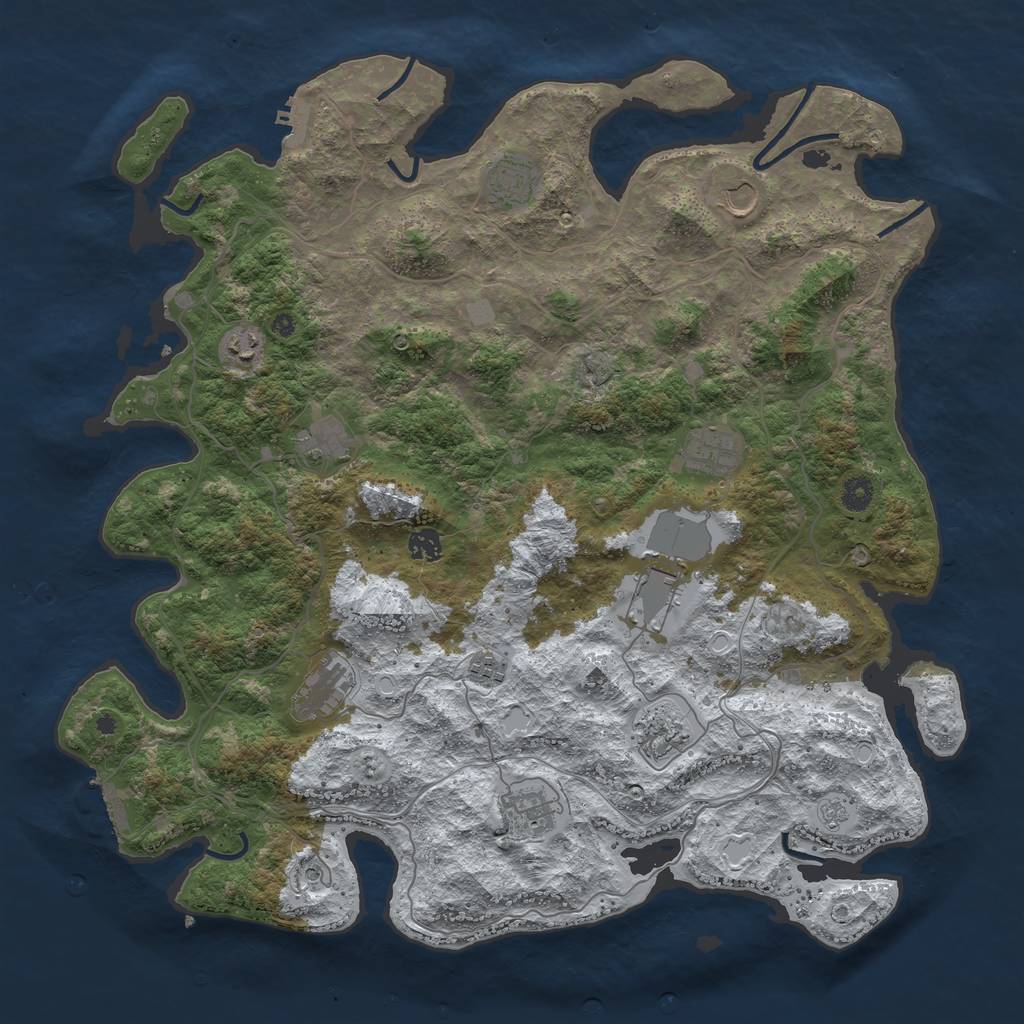Rust Map: Procedural Map, Size: 4500, Seed: 35890, 20 Monuments