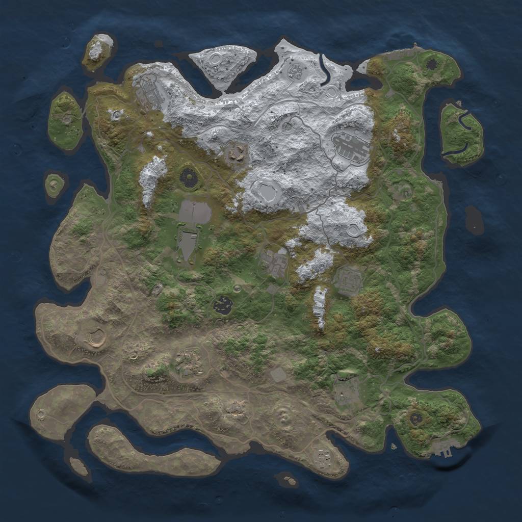 Rust Map: Procedural Map, Size: 4250, Seed: 549767414, 20 Monuments
