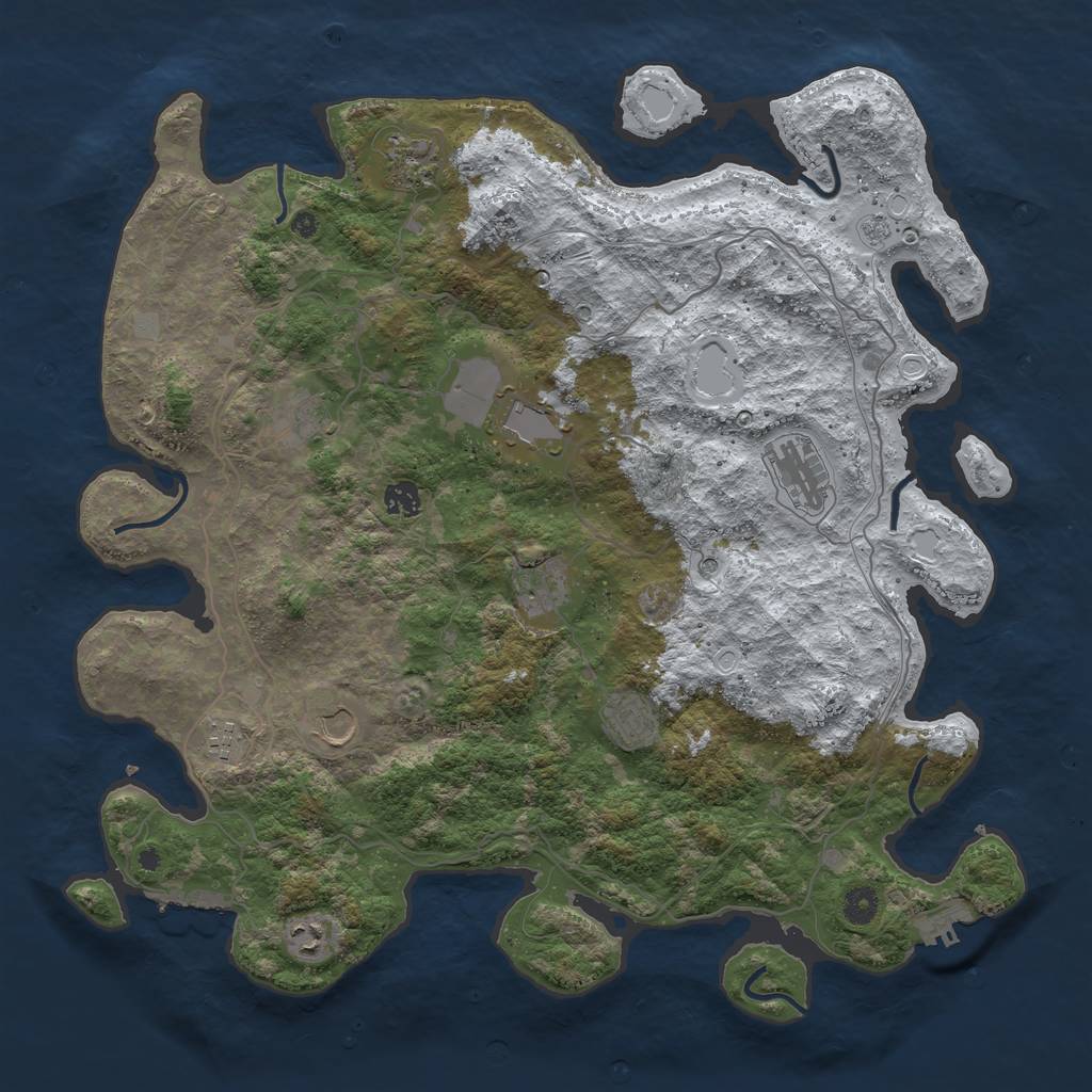 Rust Map: Procedural Map, Size: 4400, Seed: 435545435, 19 Monuments