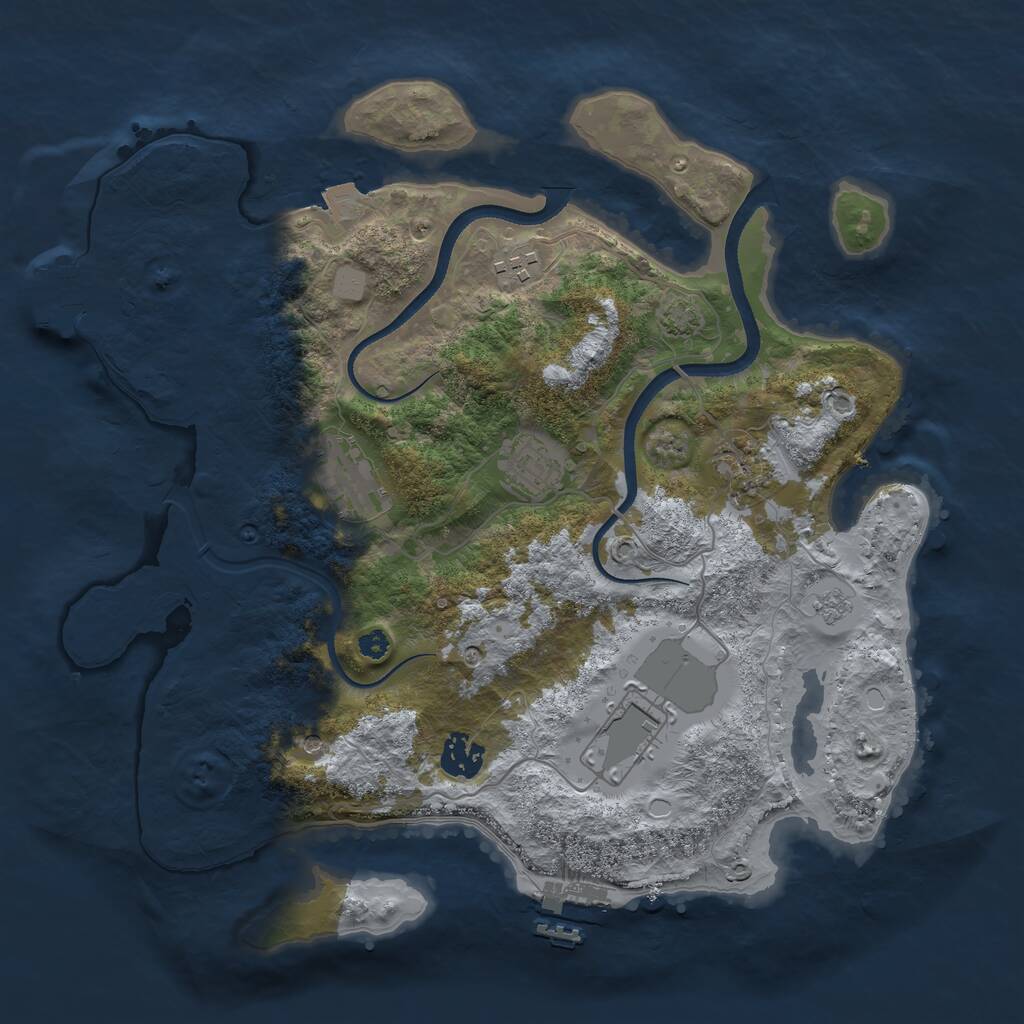 Rust Map: Procedural Map, Size: 3500, Seed: 119945806, 12 Monuments