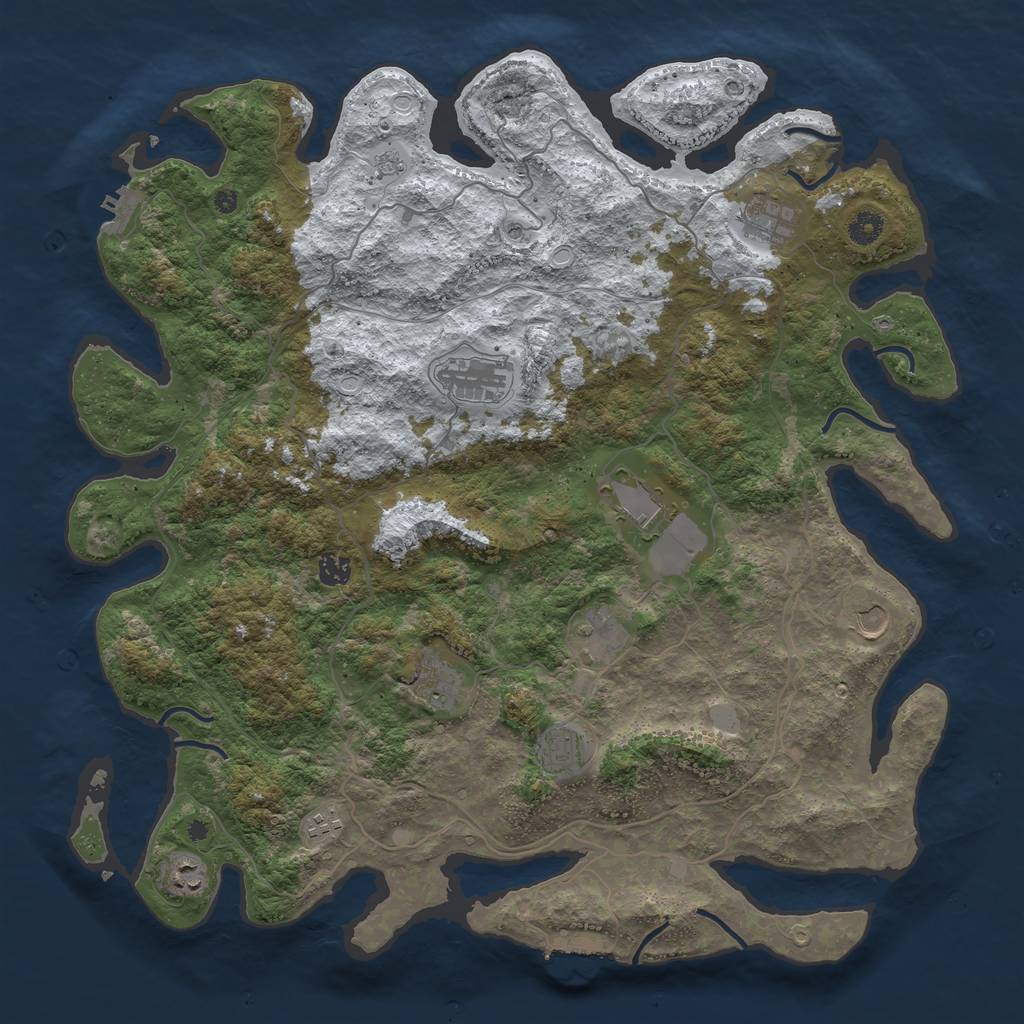 Rust Map: Procedural Map, Size: 4500, Seed: 5299284, 19 Monuments