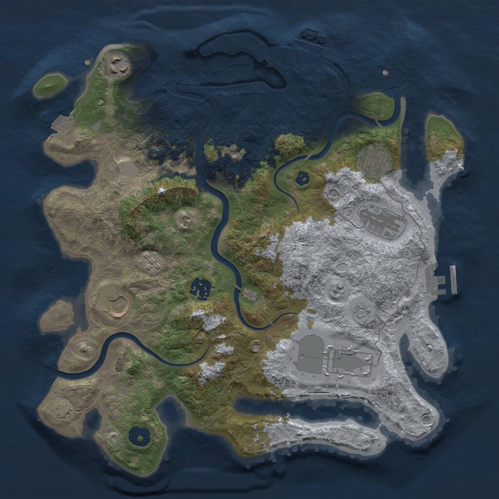 Rust Map: Procedural Map, Size: 3500, Seed: 2634532, 13 Monuments