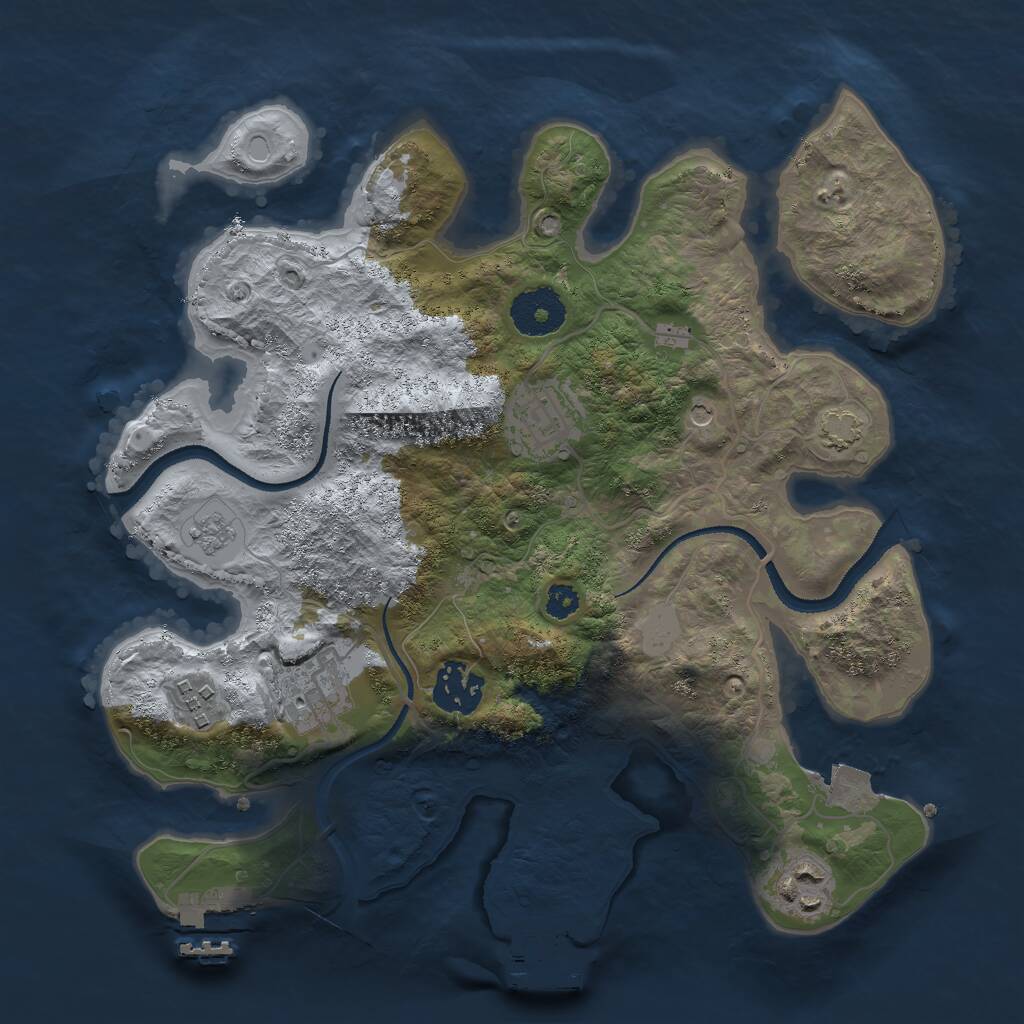 Rust Map: Procedural Map, Size: 3000, Seed: 546756, 11 Monuments