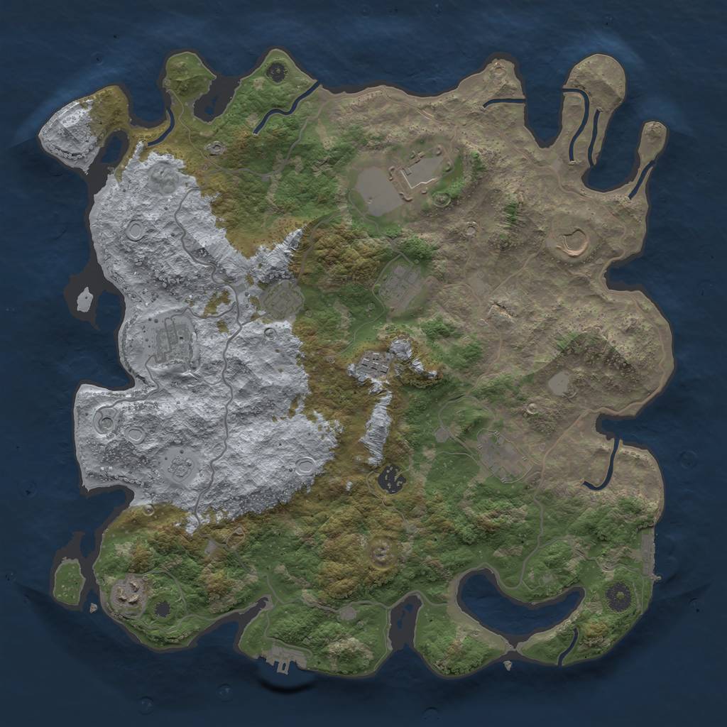 Rust Map: Procedural Map, Size: 4000, Seed: 7894353, 16 Monuments