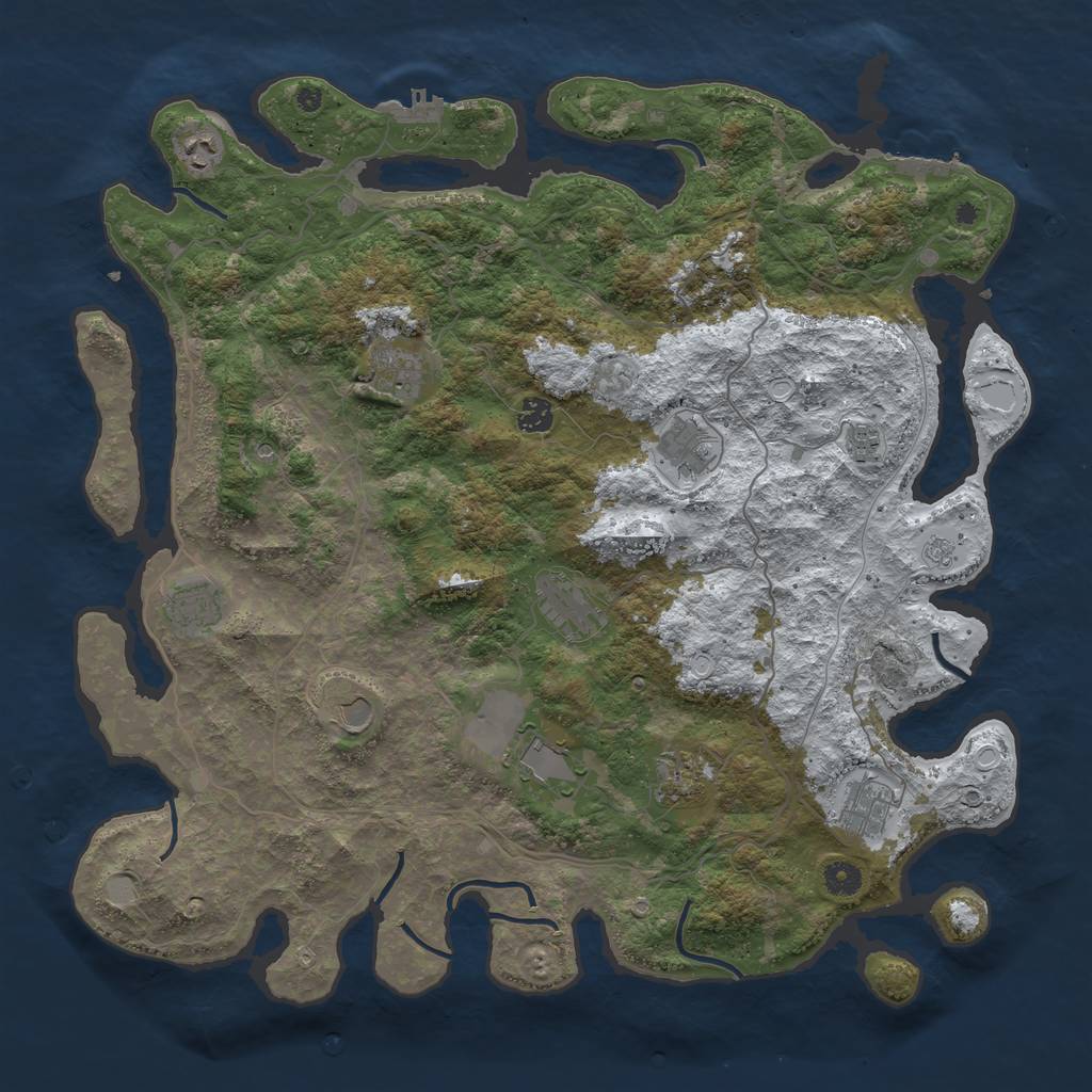 Rust Map: Procedural Map, Size: 4500, Seed: 3381, 20 Monuments