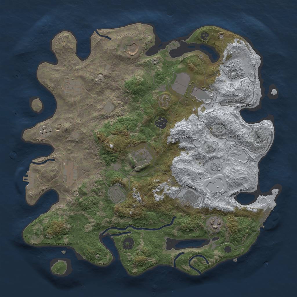 Rust Map: Procedural Map, Size: 3700, Seed: 305882125, 20 Monuments