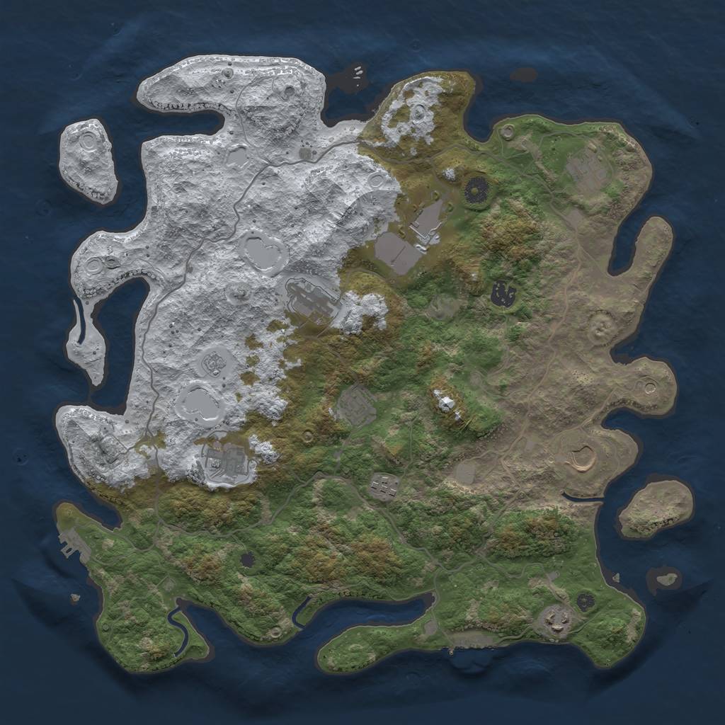 Rust Map: Procedural Map, Size: 4200, Seed: 6584684, 18 Monuments