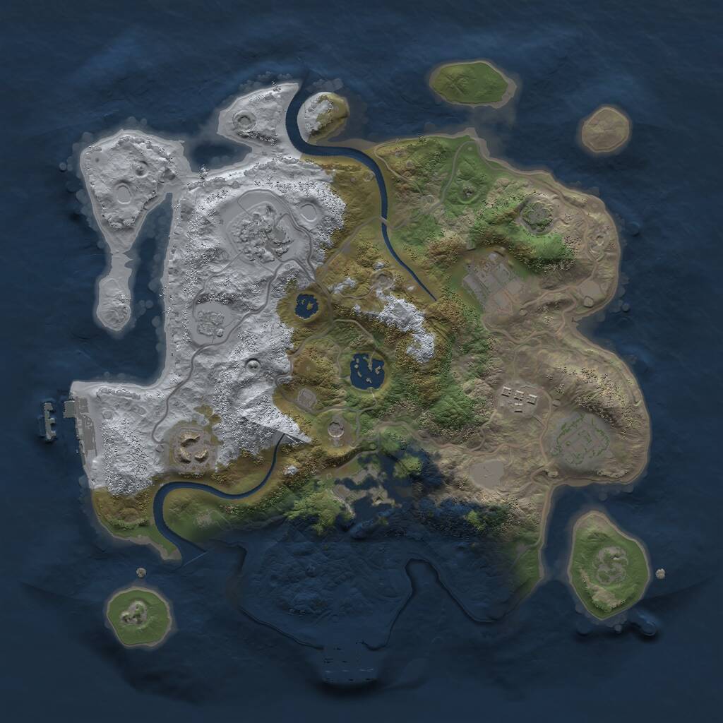 Rust Map: Procedural Map, Size: 3000, Seed: 649075473, 13 Monuments