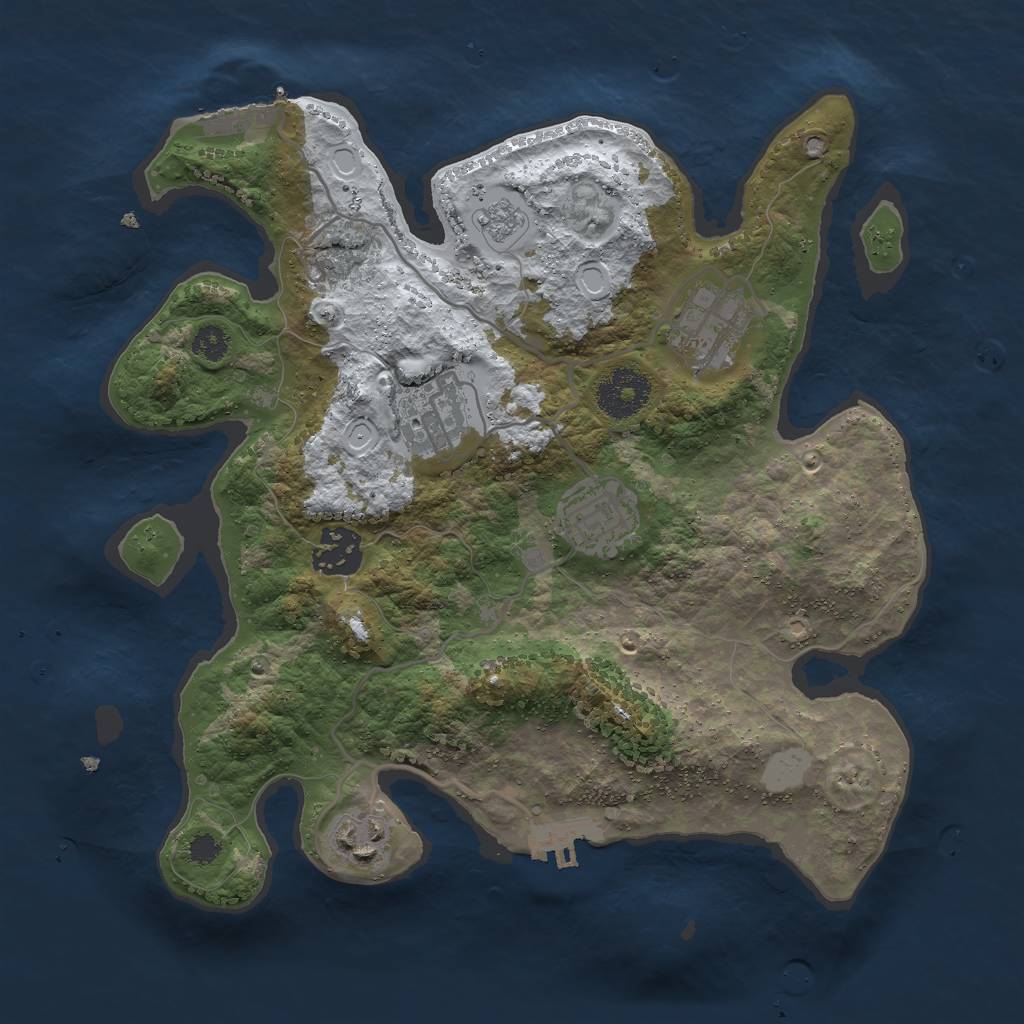 Rust Map: Procedural Map, Size: 3000, Seed: 146478, 13 Monuments