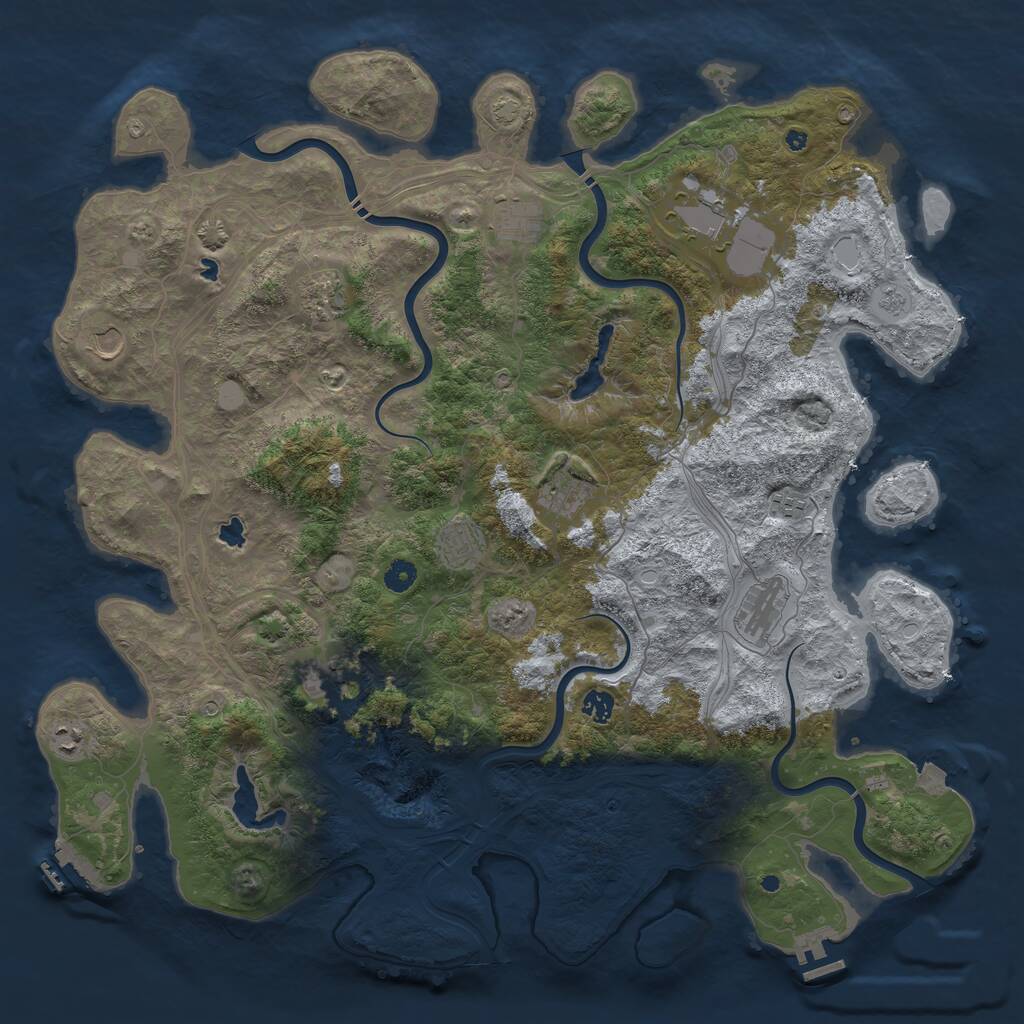 Rust Map: Procedural Map, Size: 4800, Seed: 78004562, 17 Monuments
