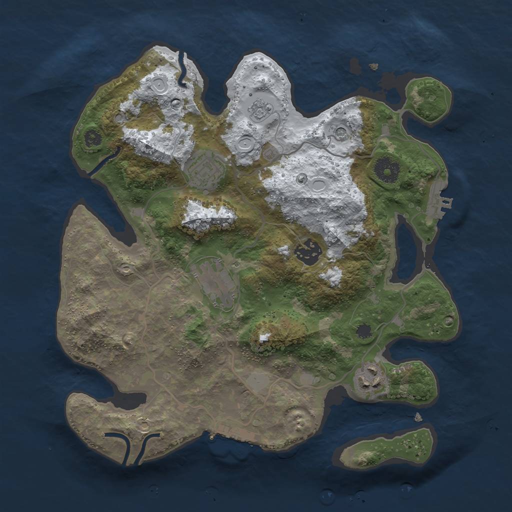 Rust Map: Procedural Map, Size: 3000, Seed: 1669032514, 13 Monuments