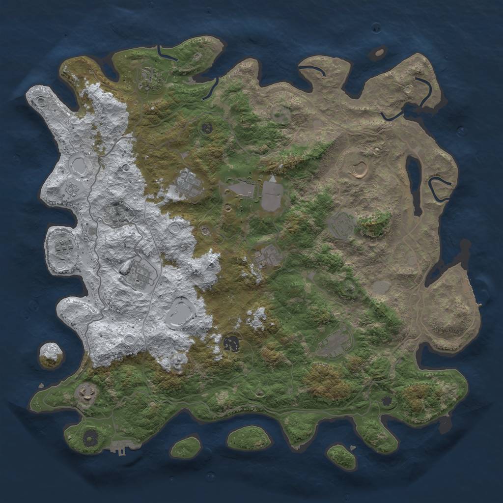 Rust Map: Procedural Map, Size: 4500, Seed: 2229295, 20 Monuments