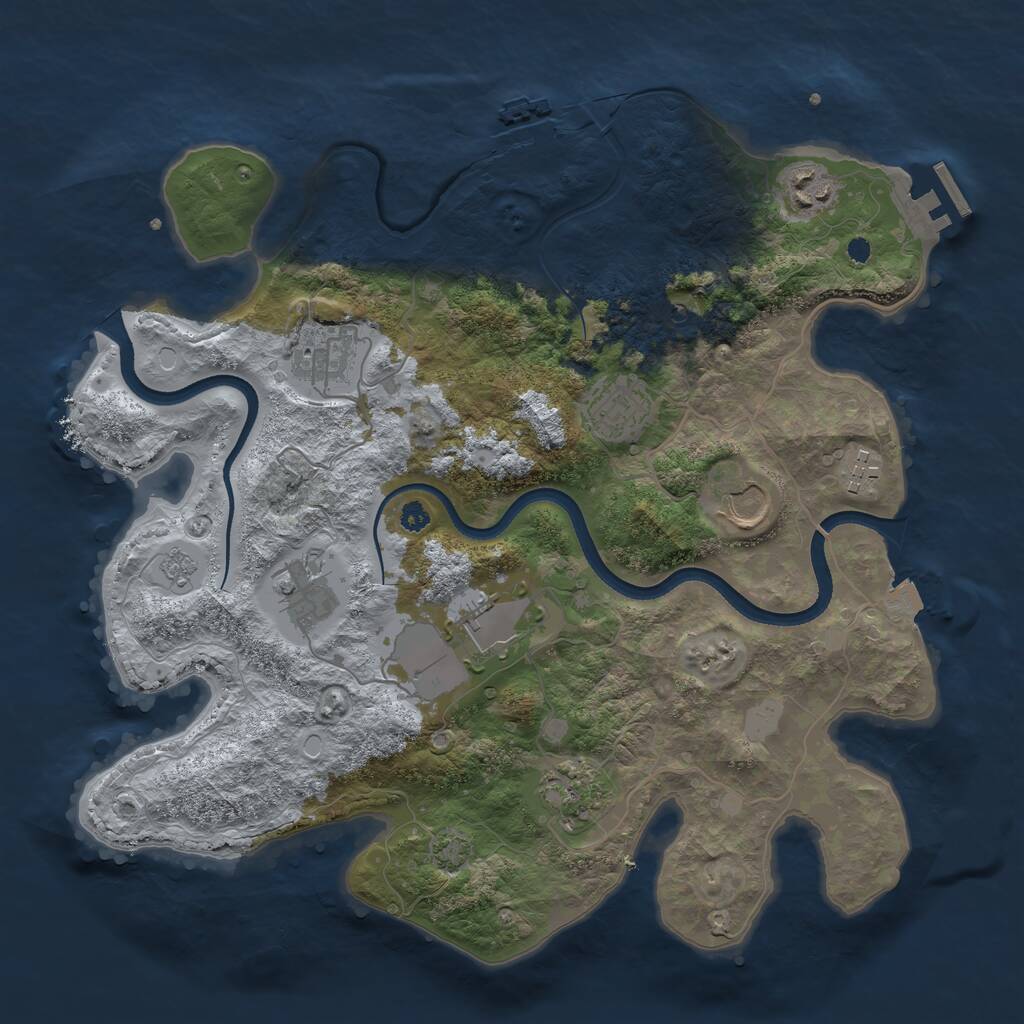 Rust Map: Procedural Map, Size: 3500, Seed: 1378380874, 14 Monuments