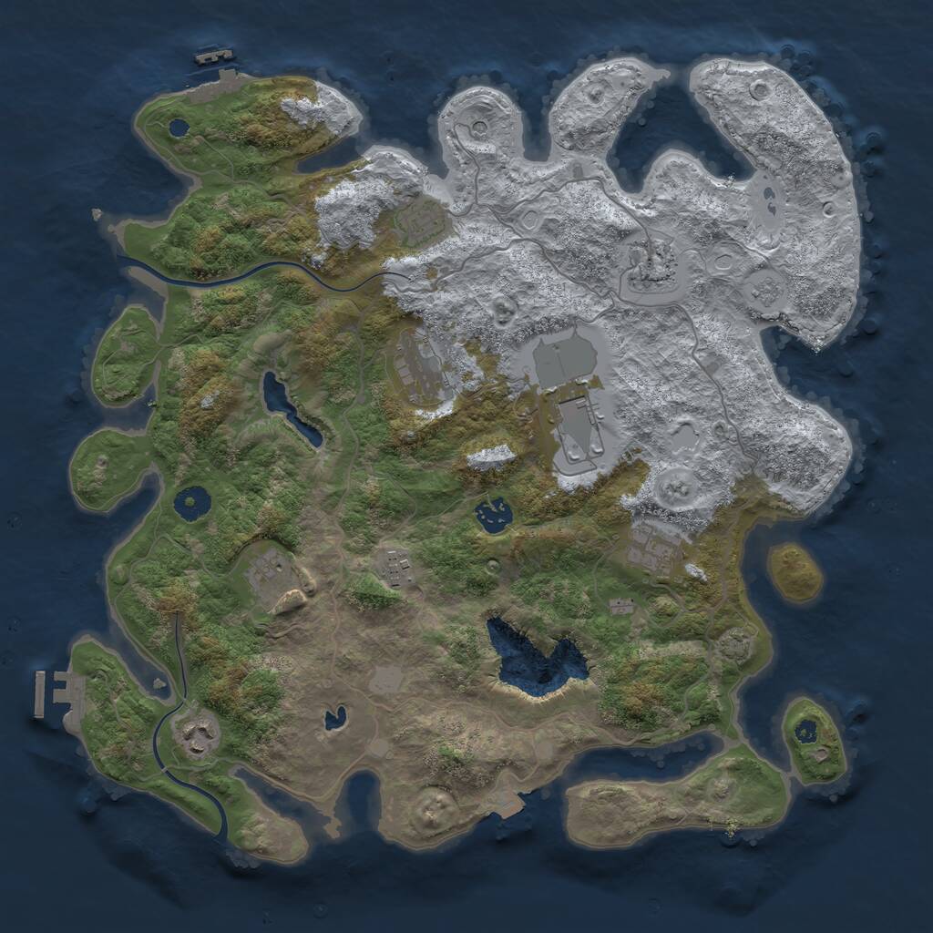 Rust Map: Procedural Map, Size: 4000, Seed: 15949, 15 Monuments