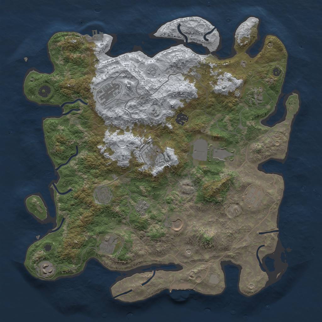 Rust Map: Procedural Map, Size: 4000, Seed: 362334, 20 Monuments