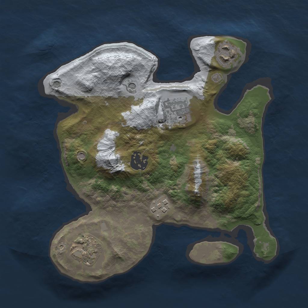 Rust Map: Barren, Size: 2500, Seed: 15, 8 Monuments