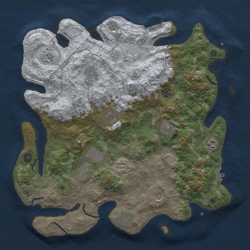 Rust Map: Procedural Map, Size: 4000, Seed: 7988, 19 Monuments