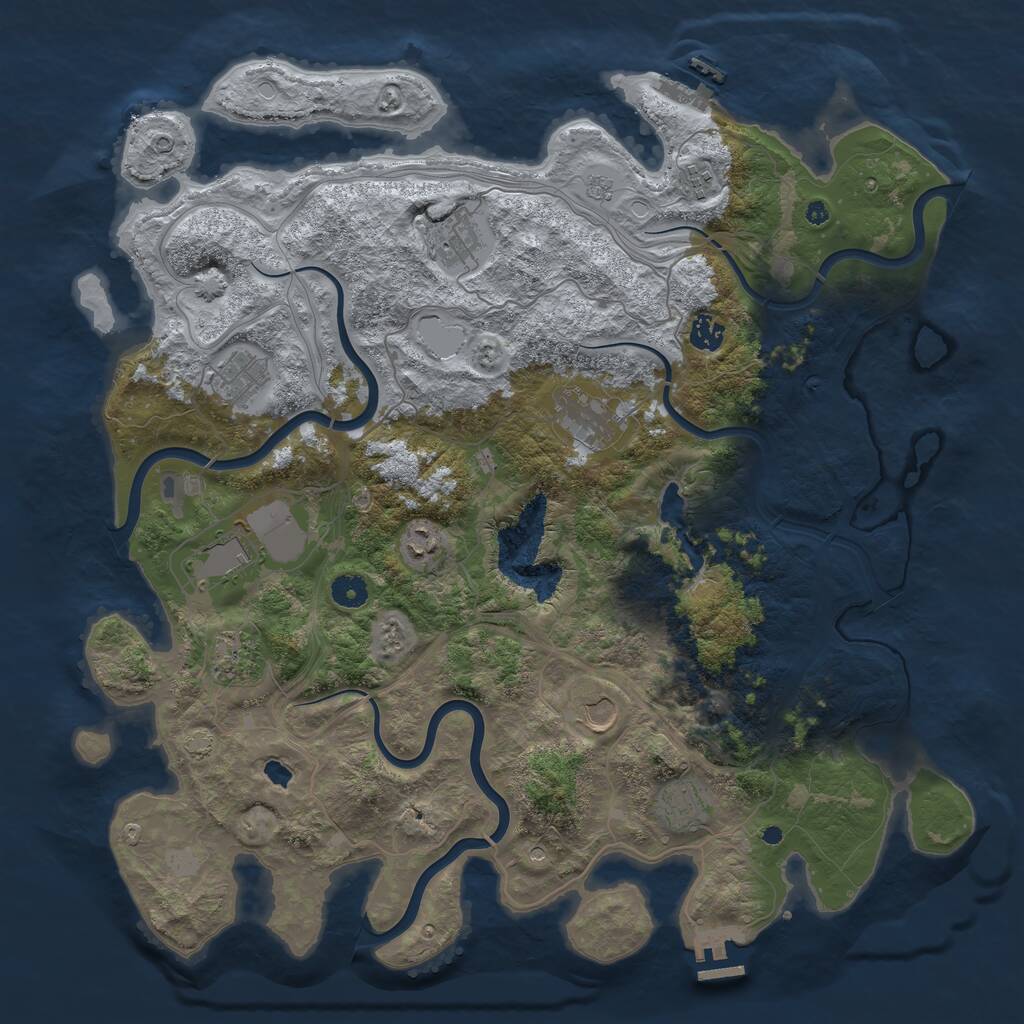 Rust Map: Procedural Map, Size: 4400, Seed: 338222302, 16 Monuments