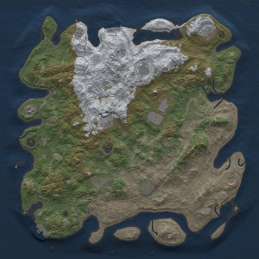 Rust Map: Procedural Map, Size: 4500, Seed: 34550, 20 Monuments