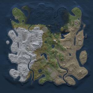 Thumbnail Rust Map: Procedural Map, Size: 4000, Seed: 1655134014, 14 Monuments