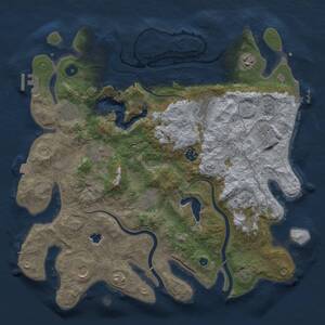 Thumbnail Rust Map: Procedural Map, Size: 4000, Seed: 1020746844, 16 Monuments