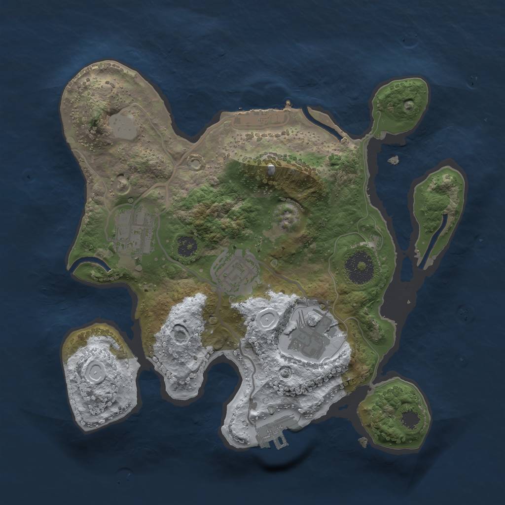 Rust Map: Procedural Map, Size: 2500, Seed: 8417, 10 Monuments