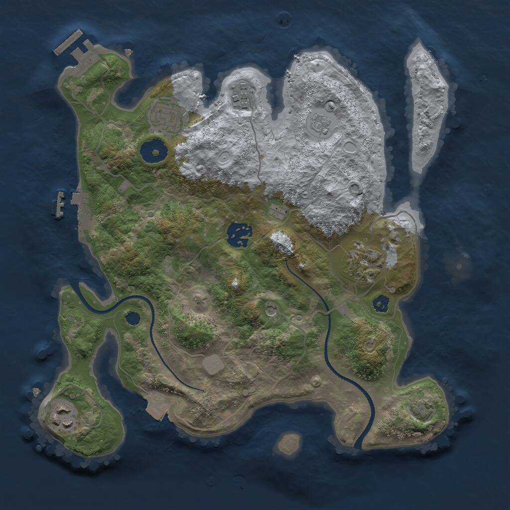 Rust Map: Procedural Map, Size: 3000, Seed: 612399, 11 Monuments
