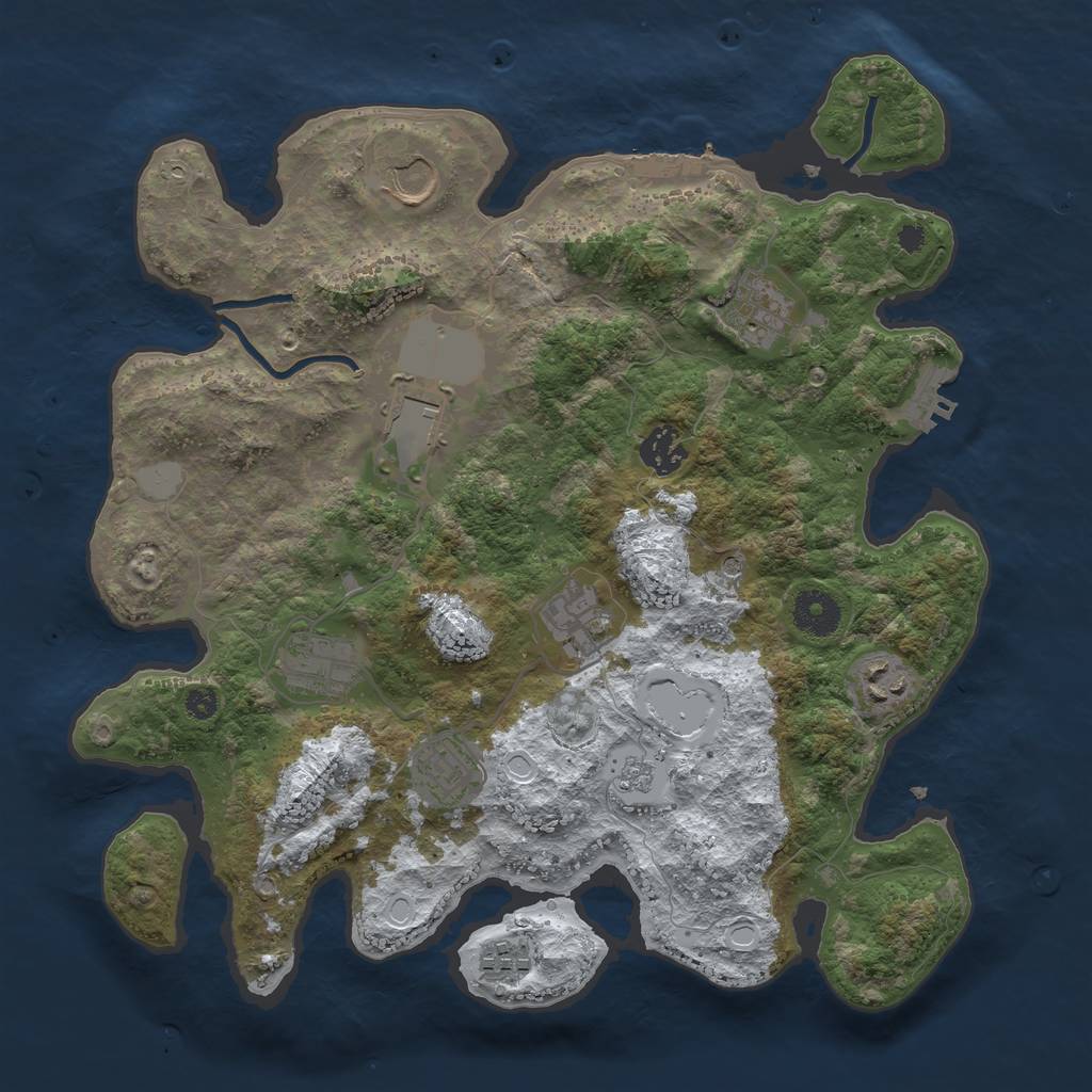 Rust Map: Procedural Map, Size: 3500, Seed: 4220, 18 Monuments