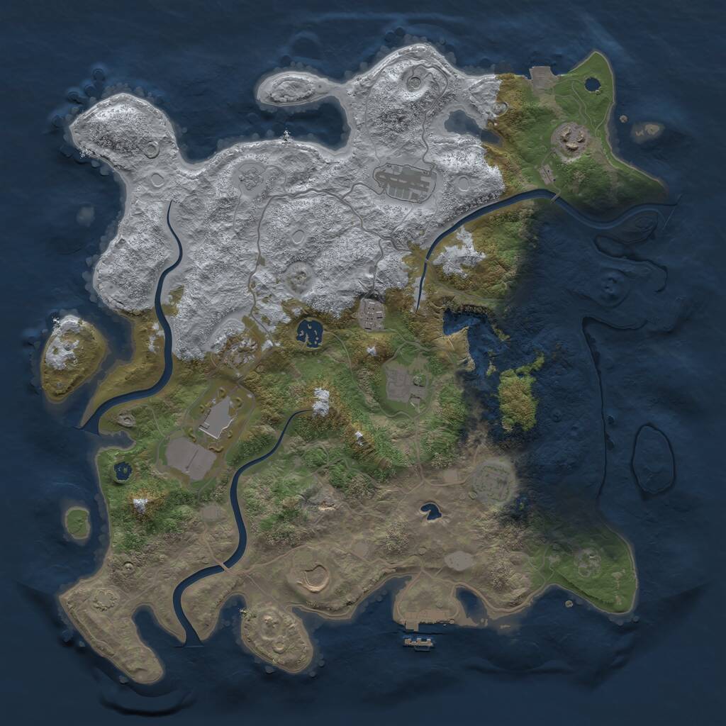 Rust Map: Procedural Map, Size: 4000, Seed: 357, 15 Monuments