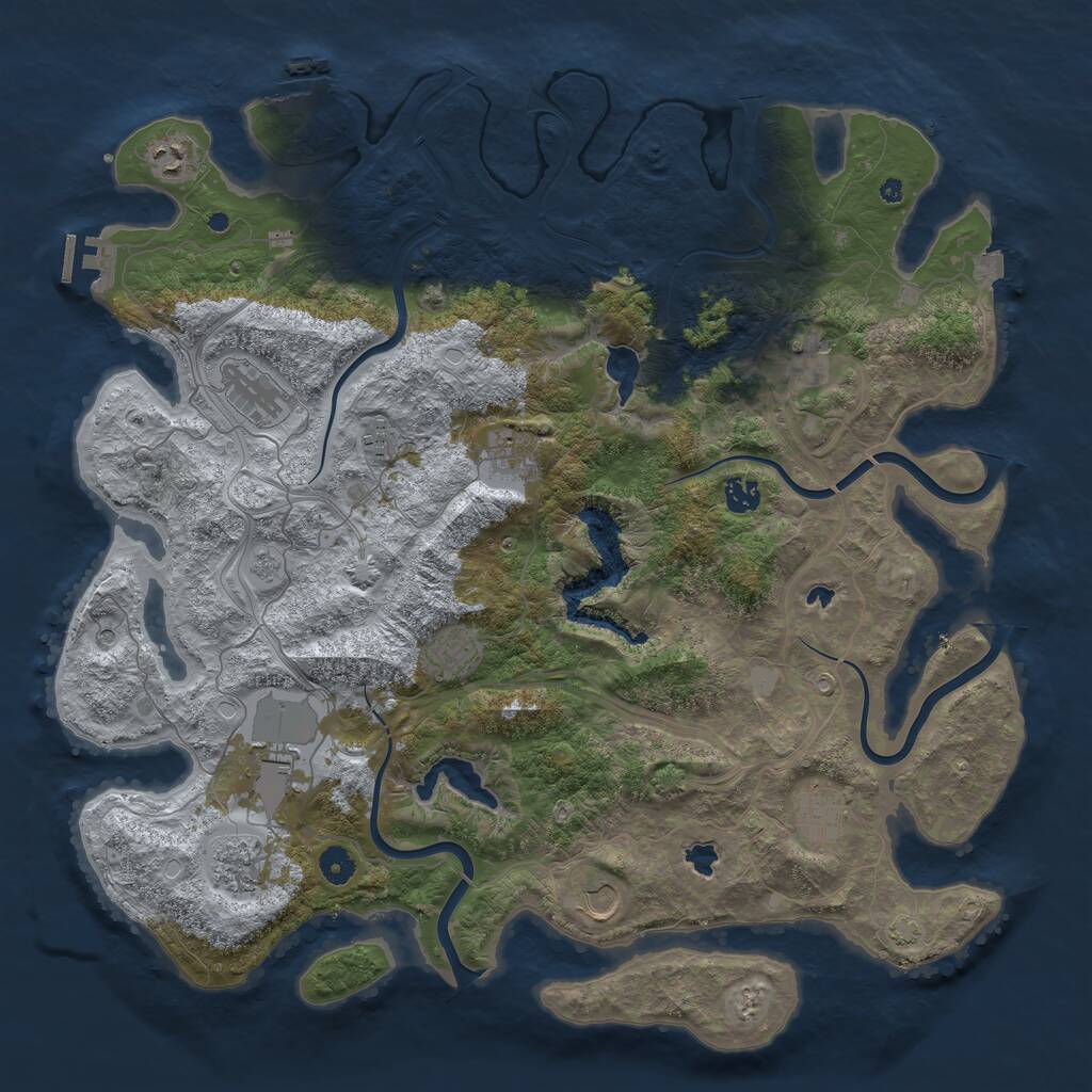 Rust Map: Procedural Map, Size: 4500, Seed: 125, 17 Monuments