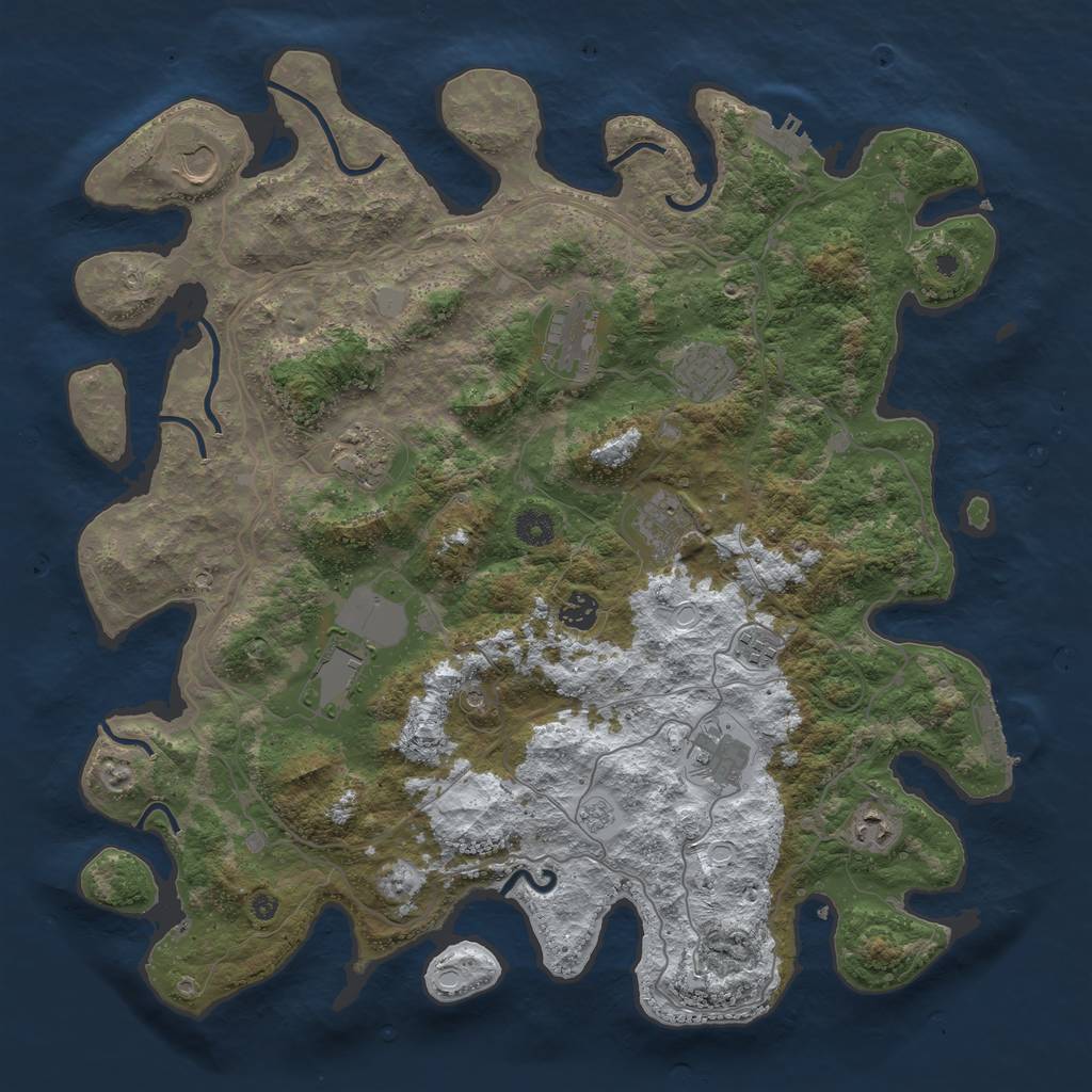 Rust Map: Procedural Map, Size: 4250, Seed: 56745, 19 Monuments