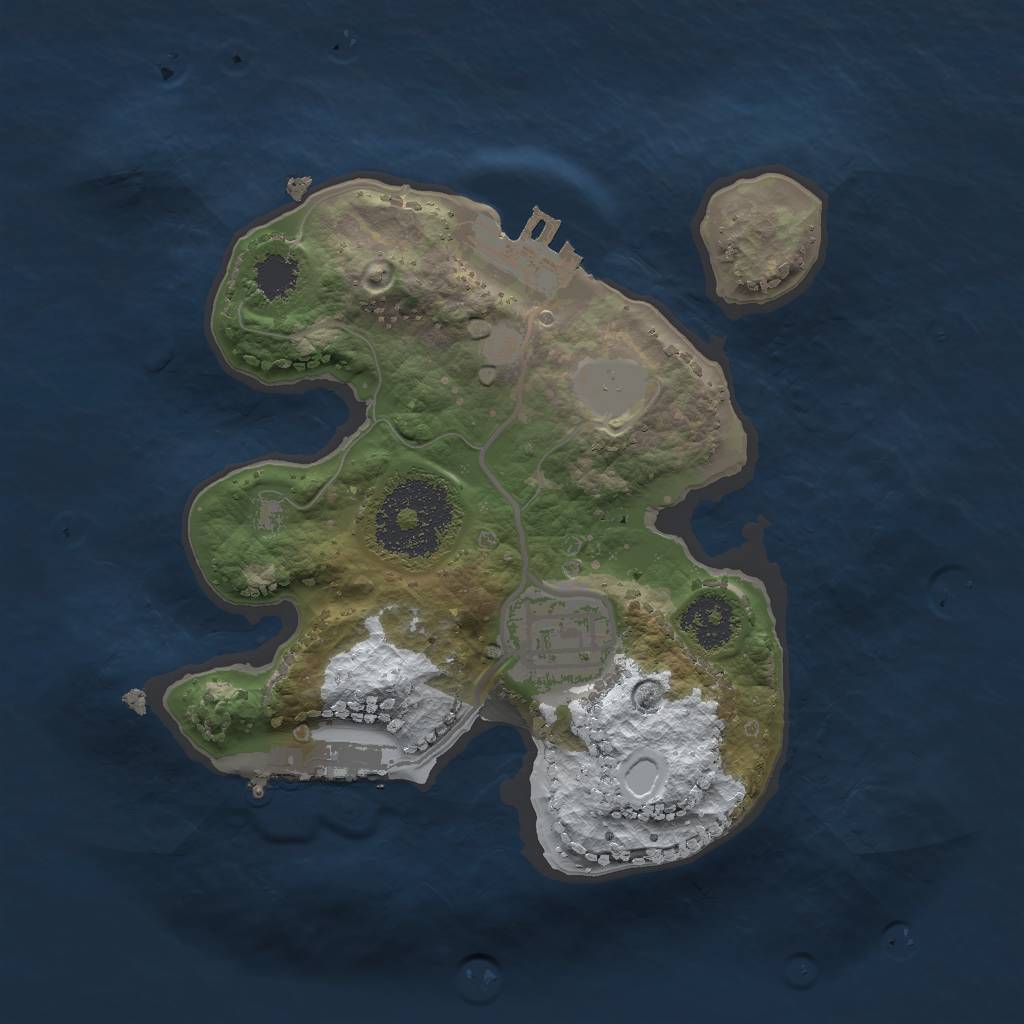 Rust Map: Procedural Map, Size: 2000, Seed: 198161, 8 Monuments