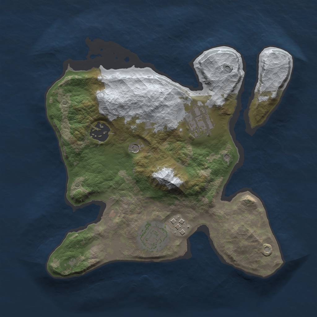 Rust Map: Barren, Size: 2500, Seed: 58580, 7 Monuments