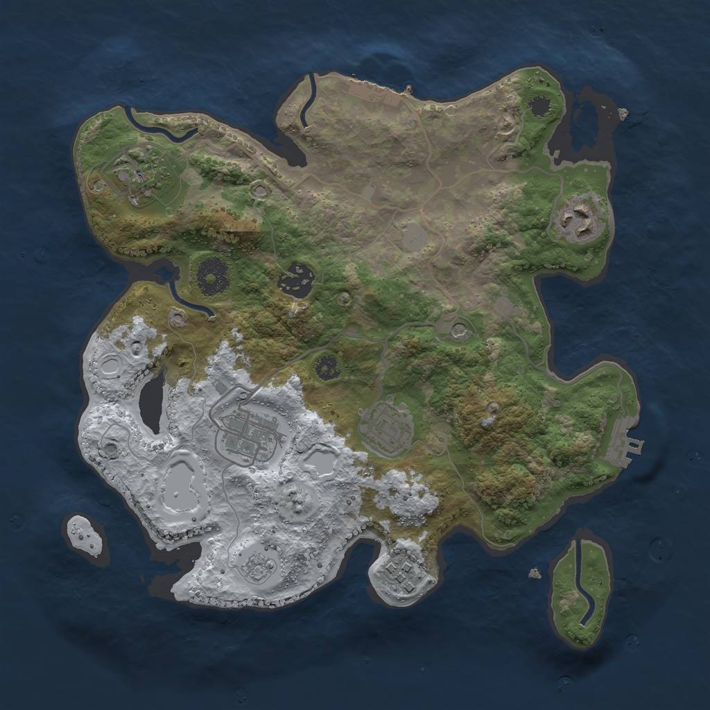 Rust Map: Procedural Map, Size: 3000, Seed: 135, 15 Monuments
