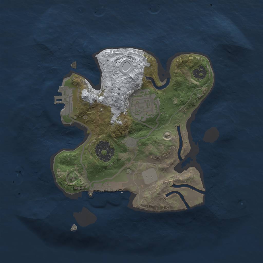 Rust Map: Procedural Map, Size: 2000, Seed: 2132, 8 Monuments