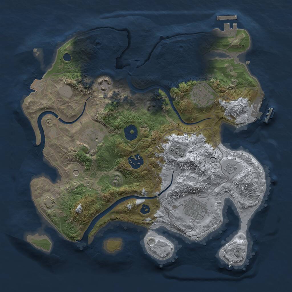 Rust Map: Procedural Map, Size: 3000, Seed: 87357657, 12 Monuments